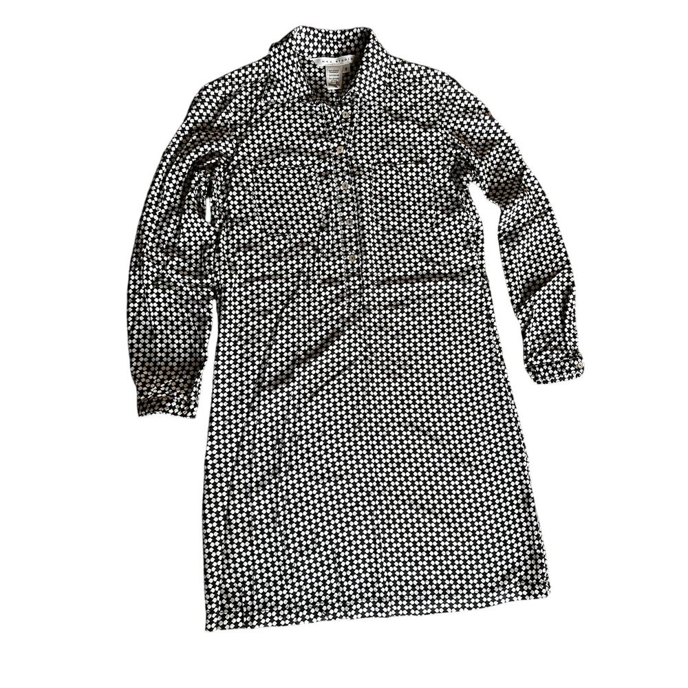 Max Studio Woman Dress Long Sleeve Blanck and White pattern Size Small
